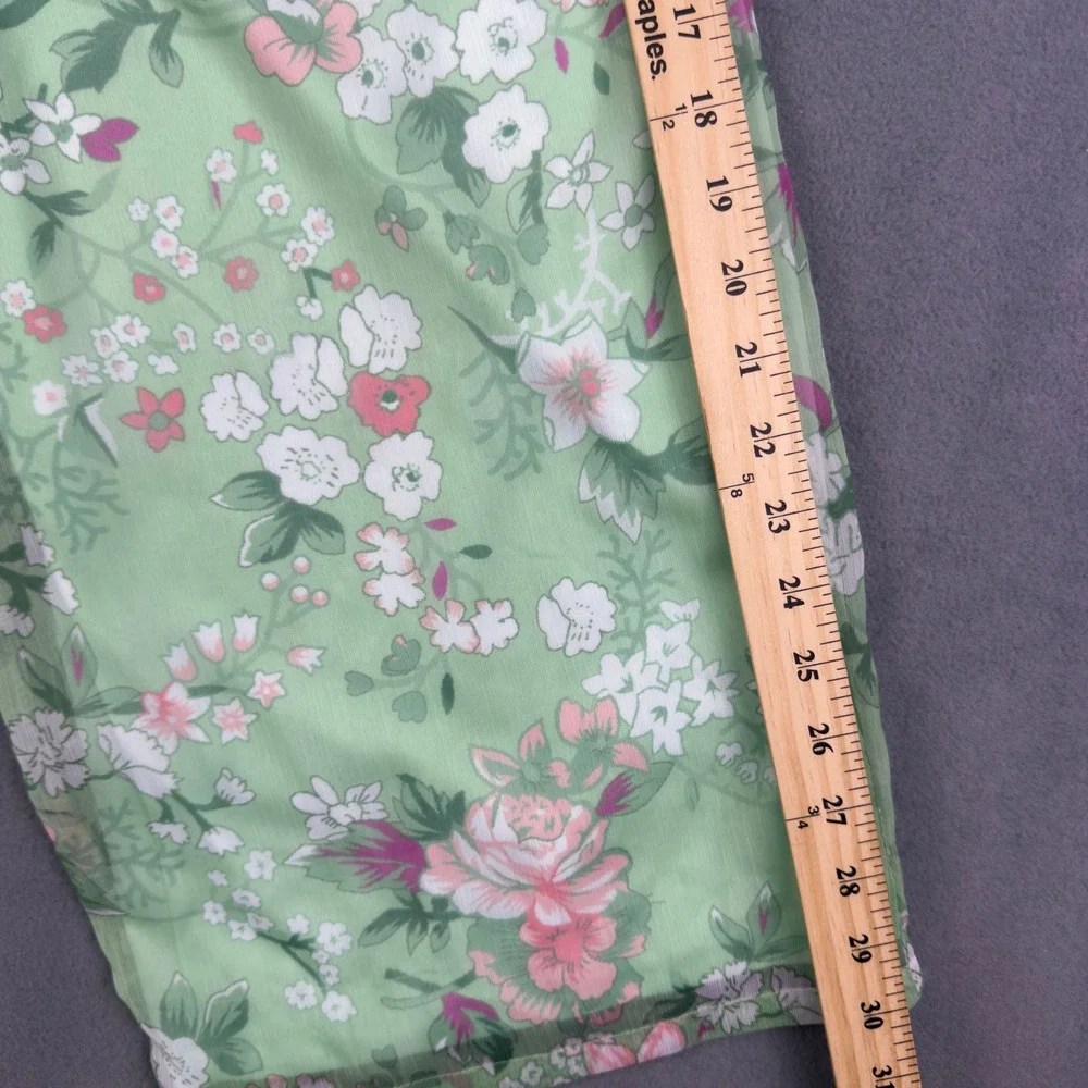 AND Floral Jumpsuit Size 11-12 Yrs Green Wide Leg Flutter Sleeve Romper